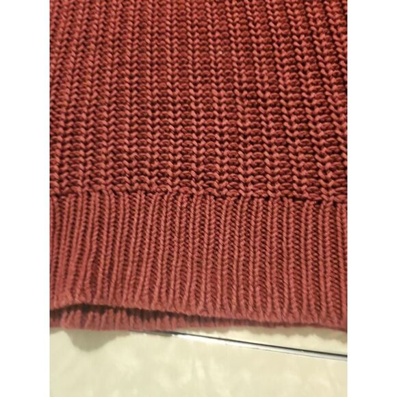 LARGE Nautica Womens Ladies Maroon Long Sleeve Cable Knit Sweater - Picture 11 of 11